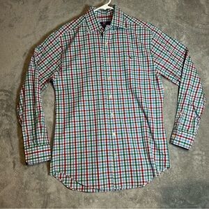 Vineyard Vines Red and Green Plaid Button Down Shirt